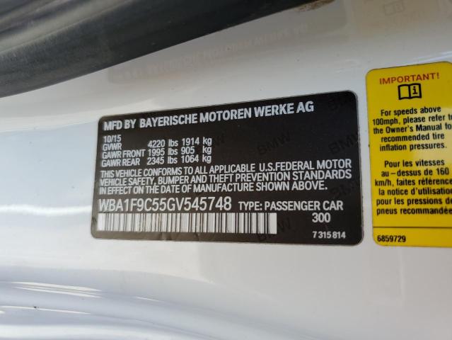 Photo 10 from auction – 2016 BMW 228 I SULE with VIN WBA1F9C55GV545748