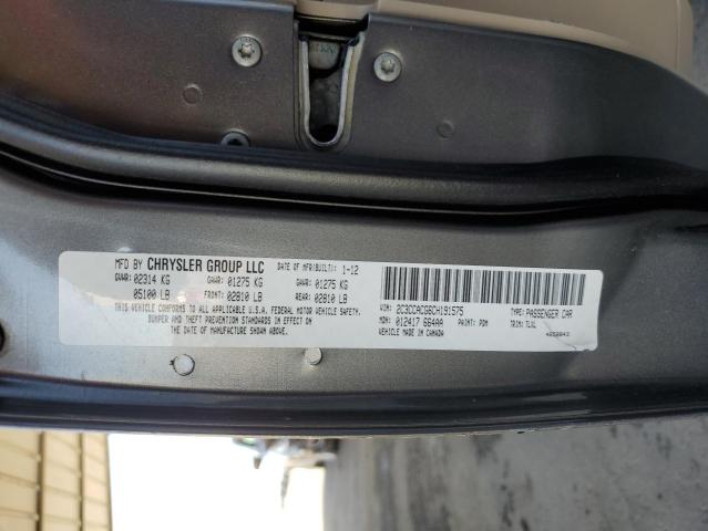 Photo 10 from auction – 2012 CHRYSLER 300 LIMITE with VIN 2C3CCACG6CH191575