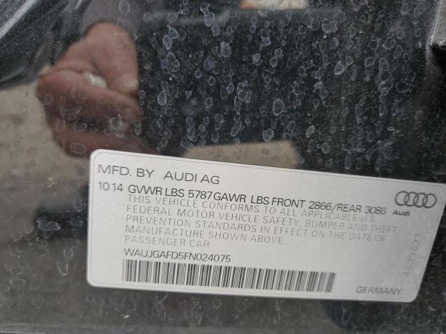 Photo 10 from auction – 2015 AUDI A8 QUATTRO with VIN WAUJGAFD5FN024075