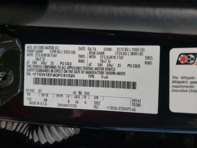 Photo 10 from auction – 2016 FORD F150 SUPER with VIN 1FTEW1EF4GFC61520