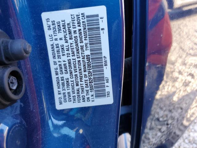 Photo 10 from auction – 2015 HONDA CIVIC LX with VIN 19XFB2F53FE065489