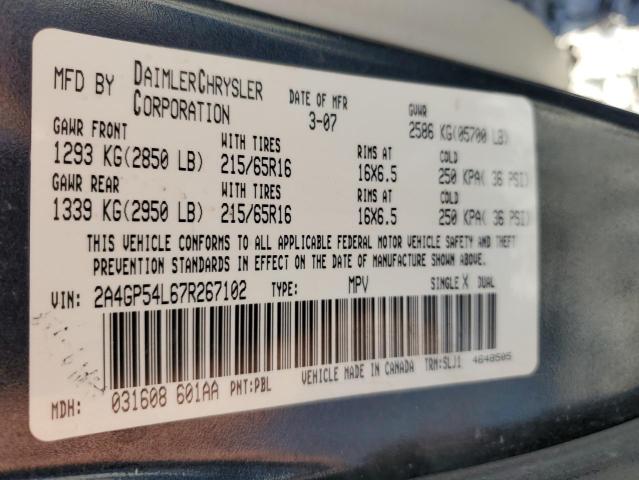 Photo 10 from auction – 2007 CHRYSLER TOWN & COU with VIN 2A4GP54L67R267102