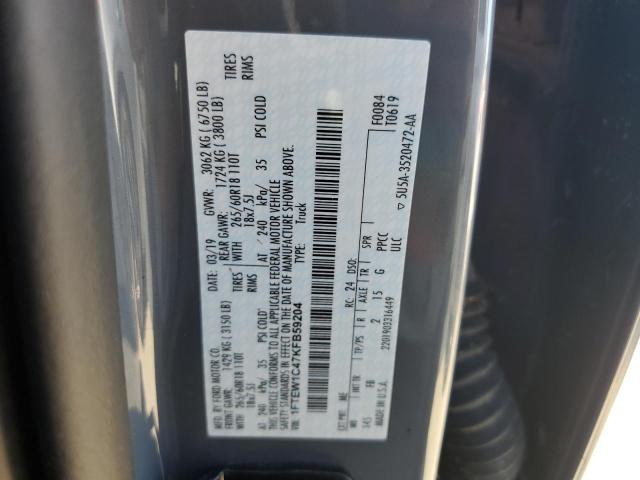 Photo 10 from auction – 2019 FORD F150 SUPER with VIN 1FTEW1C47KFB59204