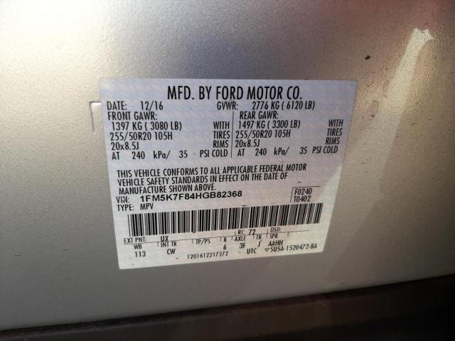 Photo 10 from auction – 2017 FORD EXPLORER L with VIN 1FM5K7F84HGB82368