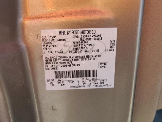 Photo 10 from auction – 2005 FORD F150 with VIN 1FTRF12205NB08493
