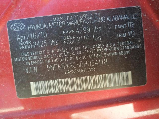 Photo 10 from auction – 2011 HYUNDAI SONATA GLS with VIN 5NPEB4AC8BH054118