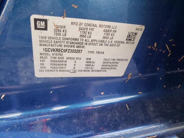 Photo 10 from auction – 2015 CHEVROLET SILVERADO with VIN 1GCVKREC9FZ303287