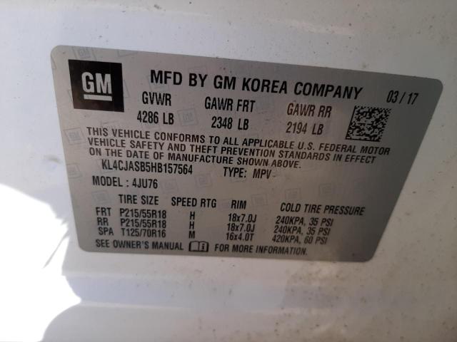 Photo 10 from auction – 2017 BUICK ENCORE PRE with VIN KL4CJASB5HB157564