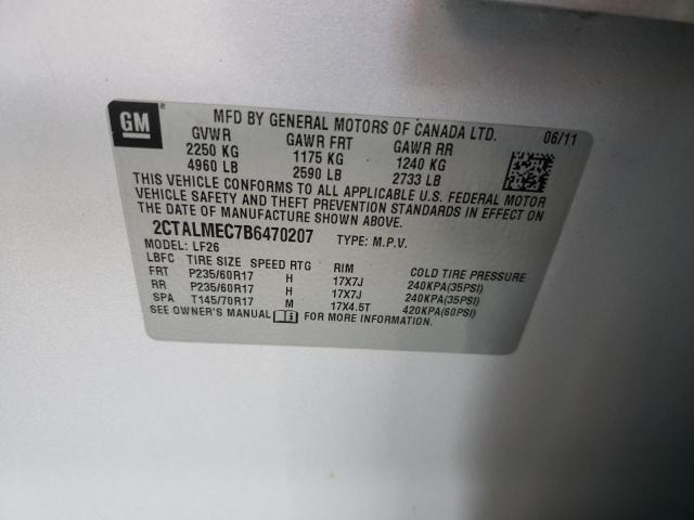 Photo 10 from auction – 2011 GMC TERRAIN SL with VIN 2CTALMEC7B6470207