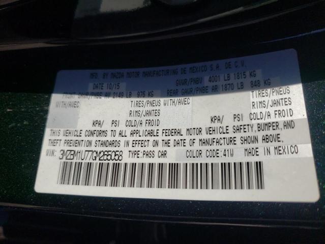 Photo 10 from auction – 2016 MAZDA 3 SPORT with VIN 3MZBM1U77GM265058