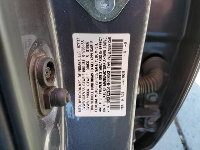 Photo 10 from auction – 2017 HONDA CIVIC LX with VIN 19XFC2E51HE068053