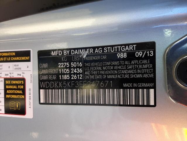 Photo 10 from auction – 2014 MERCEDES-BENZ E 350 with VIN WDDKK5KF3EF247671