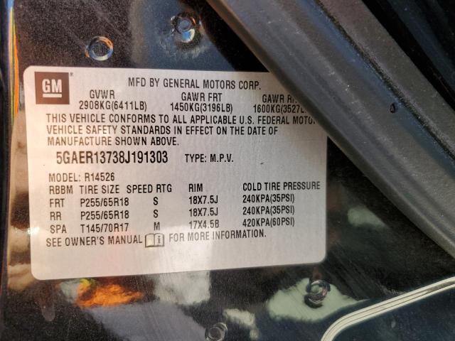 Photo 10 from auction – 2008 BUICK ENCLAVE CX with VIN 5GAER13738J191303