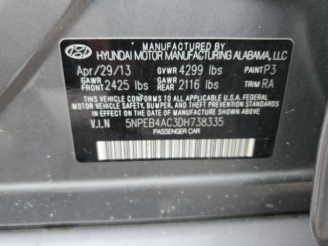 Photo 10 from auction – 2013 HYUNDAI SONATA GLS with VIN 5NPEB4AC3DH738335
