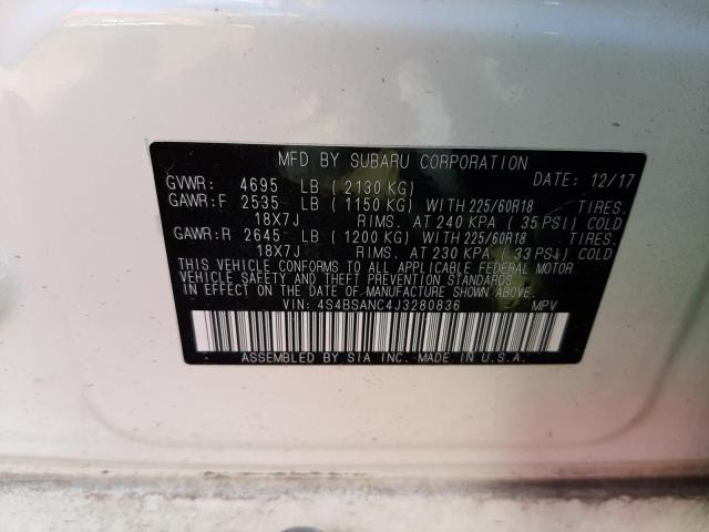 Photo 10 from auction – 2018 SUBARU OUTBACK 2. with VIN 4S4BSANC4J3280836