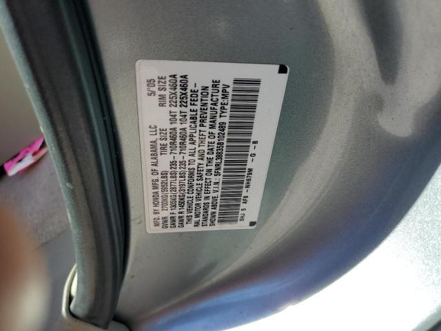 Photo 10 from auction – 2005 HONDA ODYSSEY TO with VIN 5FNRL38835B102489