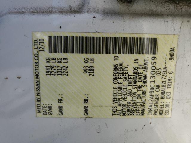 Photo 10 from auction – 2011 NISSAN ALTIMA with VIN 1N4AL2AP9BC130059