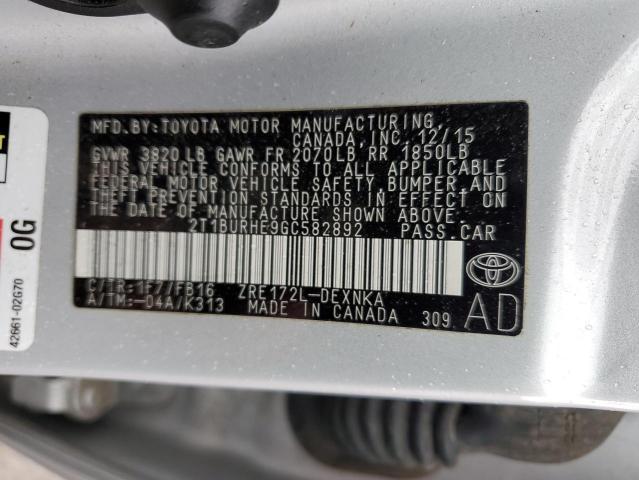 Photo 10 from auction – 2016 TOYOTA COROLLA L with VIN 2T1BURHE9GC582892