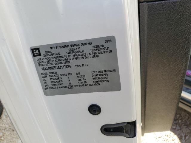Photo 10 from auction – 2010 GMC ACADIA SLT with VIN 1GKLRMED1AJ117334