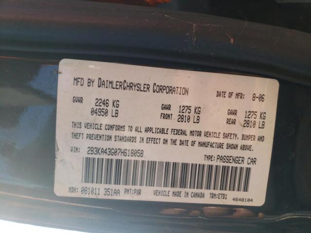 Photo 10 from auction – 2007 DODGE CHARGER SE with VIN 2B3KA43G07H618058