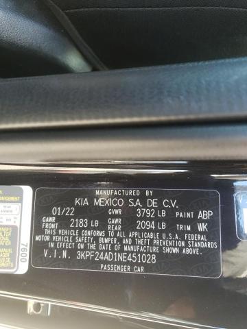 Photo 10 from auction – 2022 KIA FORTE FE with VIN 3KPF24AD1NE451028