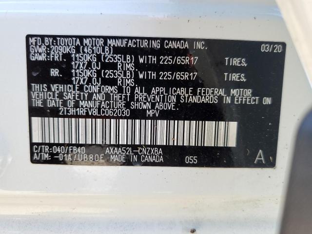 Photo 10 from auction – 2020 TOYOTA RAV4 LE with VIN 2T3H1RFV8LC062030