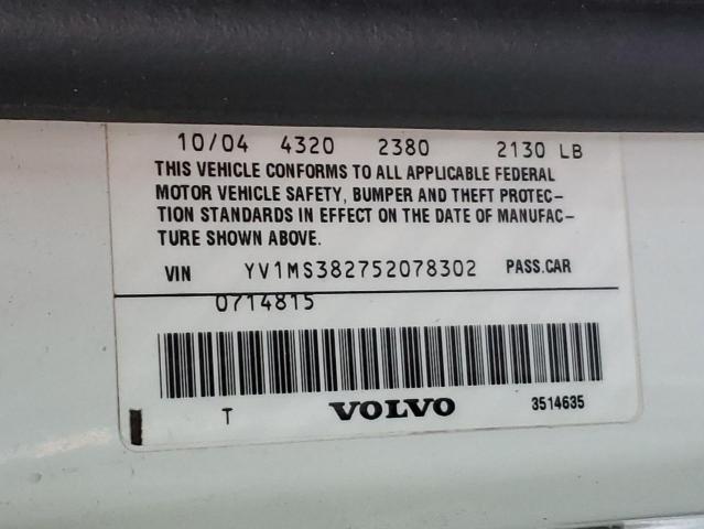 Photo 10 from auction – 2005 VOLVO S40 2.4I with VIN YV1MS382752078302