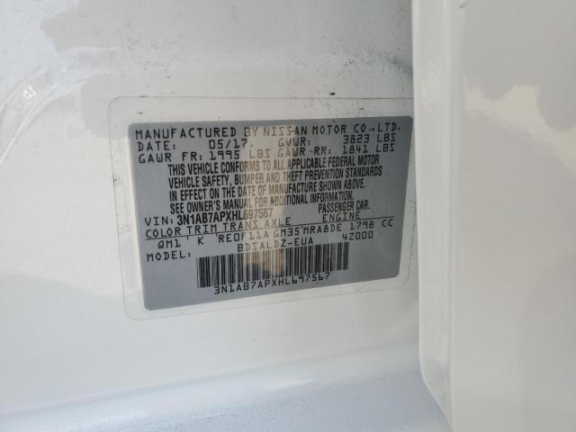 Photo 10 from auction – 2017 NISSAN SENTRA S with VIN 3N1AB7APXHL697567
