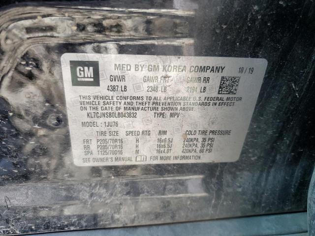 Photo 10 from auction – 2020 CHEVROLET TRAX LS with VIN KL7CJNSB0LB043832