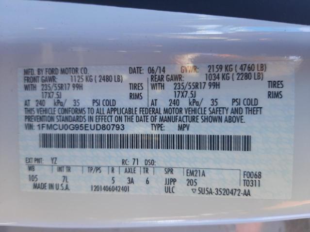 Photo 10 from auction – 2014 FORD ESCAPE SE with VIN 1FMCU0G95EUD80793