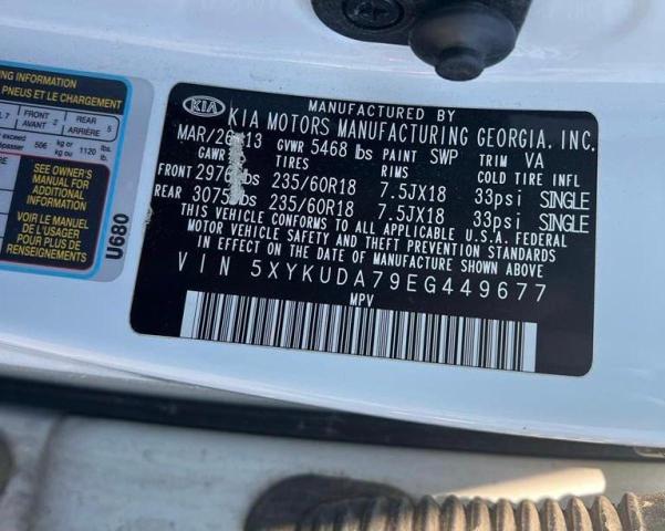 Photo 10 from auction – 2014 KIA SORENTO EX with VIN 5XYKUDA79EG449677