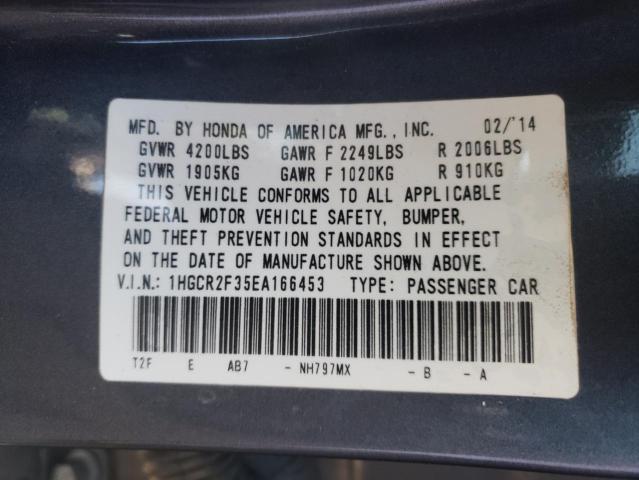 Photo 10 from auction – 2014 HONDA ACCORD LX with VIN 1HGCR2F35EA166453