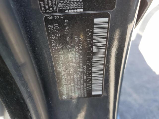 Photo 10 from auction – 2001 BMW 540 I with VIN WBADN53451GC98097