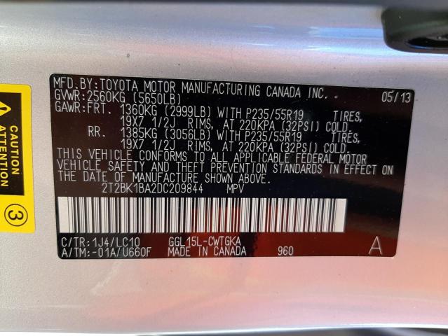 Photo 10 from auction – 2013 LEXUS RX 350 BAS with VIN 2T2BK1BA2DC209844