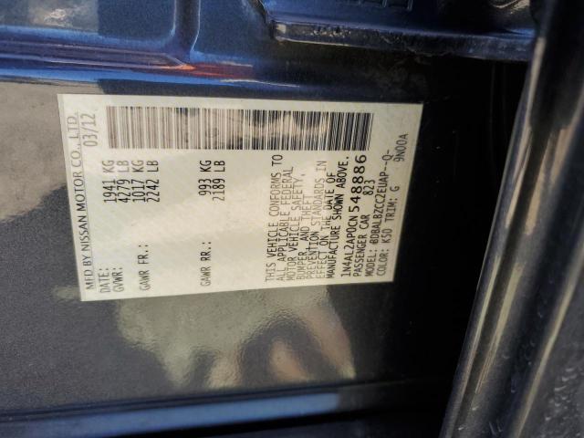 Photo 10 from auction – 2012 NISSAN ALTIMA BAS with VIN 1N4AL2AP0CN548886