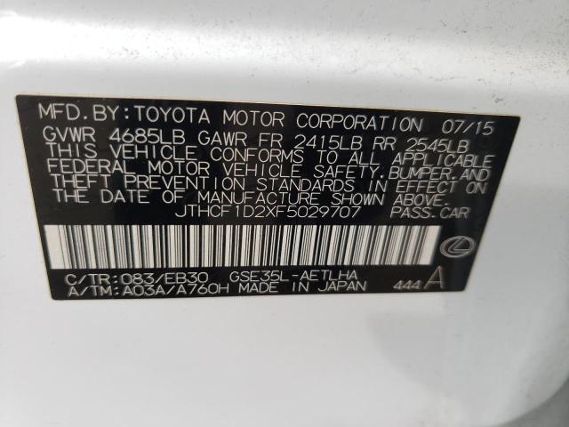 Photo 10 from auction – 2015 LEXUS IS 250 with VIN JTHCF1D2XF5029707