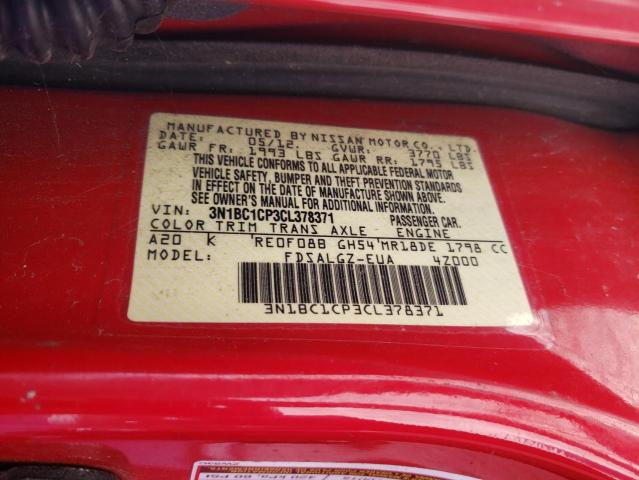 Photo 10 from auction – 2012 NISSAN VERSA S with VIN 3N1BC1CP3CL378371