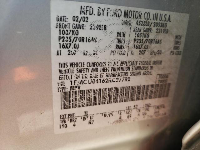 Photo 10 from auction – 2002 FORD ESCAPE XLT with VIN 1FMCU04162KC27782