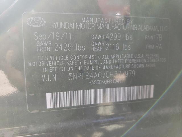 Photo 10 from auction – 2012 HYUNDAI SONATA GLS with VIN 5NPEB4AC7CH377979