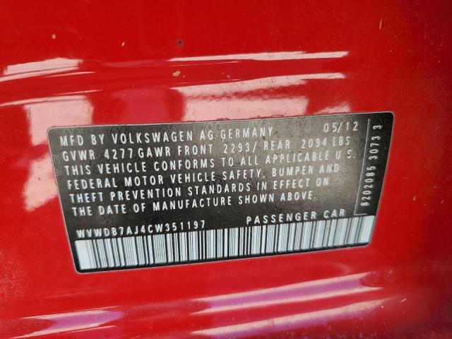 Photo 10 from auction – 2012 VOLKSWAGEN GOLF with VIN WVWDB7AJ4CW351197