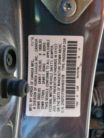 Photo 10 from auction – 2017 HONDA CIVIC EX with VIN 2HGFC1F39HH633128