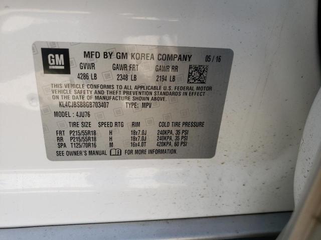Photo 10 from auction – 2016 BUICK ENCORE CON with VIN KL4CJBSB8GB703407