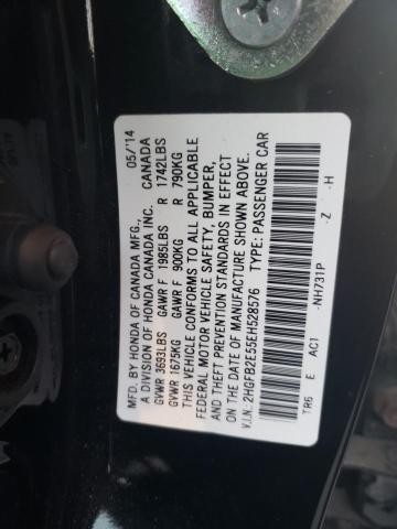 Photo 10 from auction – 2014 HONDA CIVIC LX with VIN 2HGFB2E55EH528576