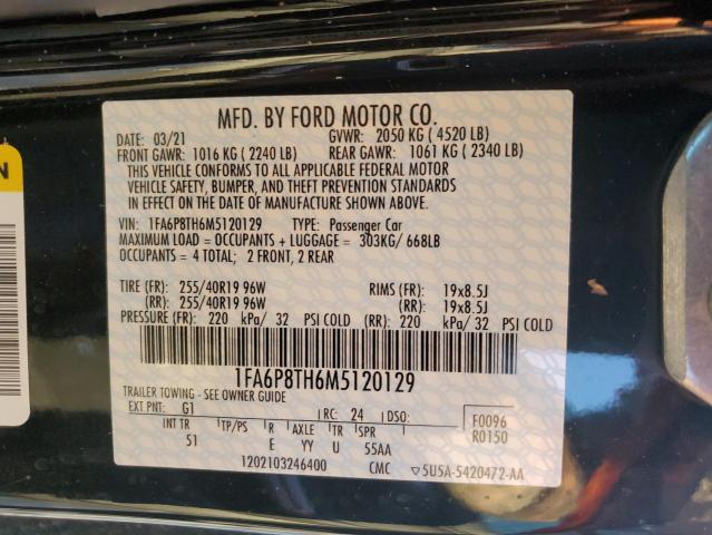 Photo 10 from auction – 2021 FORD MUSTANG with VIN 1FA6P8TH6M5120129