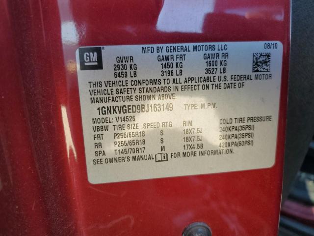 Photo 10 from auction – 2011 CHEVROLET TRAVERSE L with VIN 1GNKVGED9BJ163149