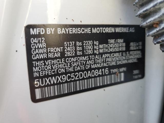 Photo 10 from auction – 2013 BMW X3 XDRIVE2 with VIN 5UXWX9C52D0A08416