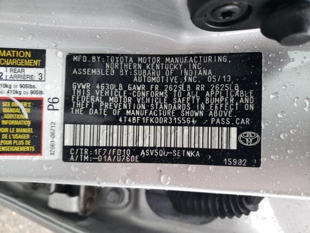 Photo 10 from auction – 2013 TOYOTA CAMRY L with VIN 4T4BF1FK0DR315564