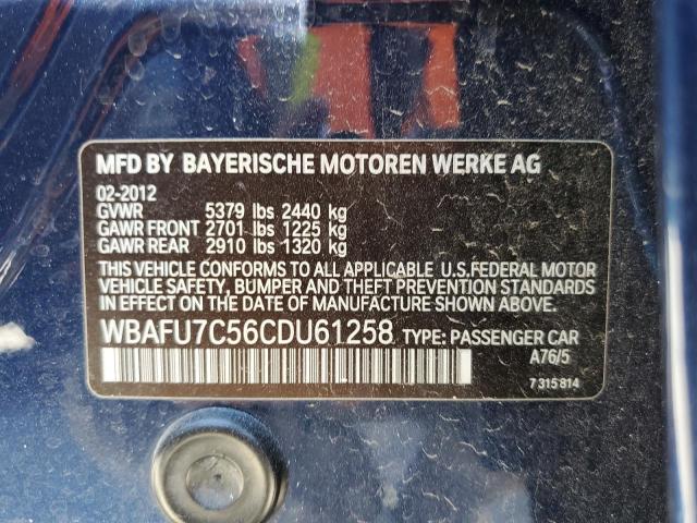 Photo 10 from auction – 2012 BMW 535 XI with VIN WBAFU7C56CDU61258
