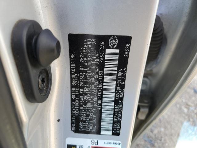 Photo 10 from auction – 2012 TOYOTA CAMRY BASE with VIN 4T1BF1FKXCU071463