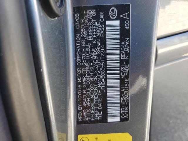 Photo 10 from auction – 2005 LEXUS ES 330 with VIN JTHBA30G055112214